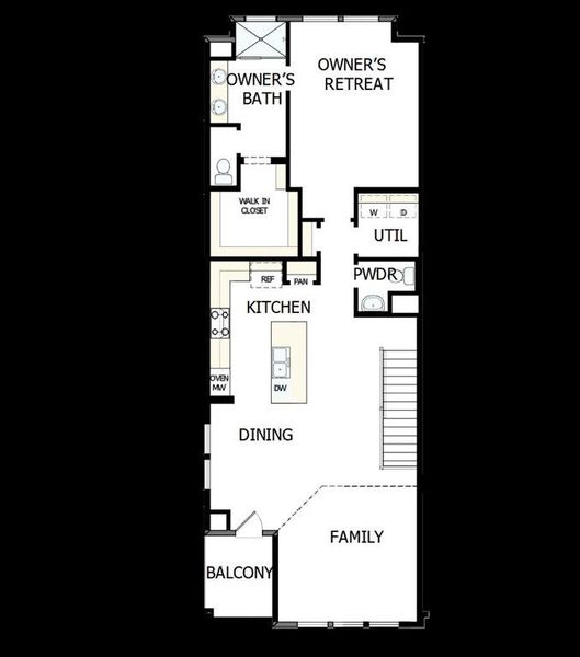 2D floor plan layout of this home in Hillside at Las Colinas, Irving, TX (Image 3).