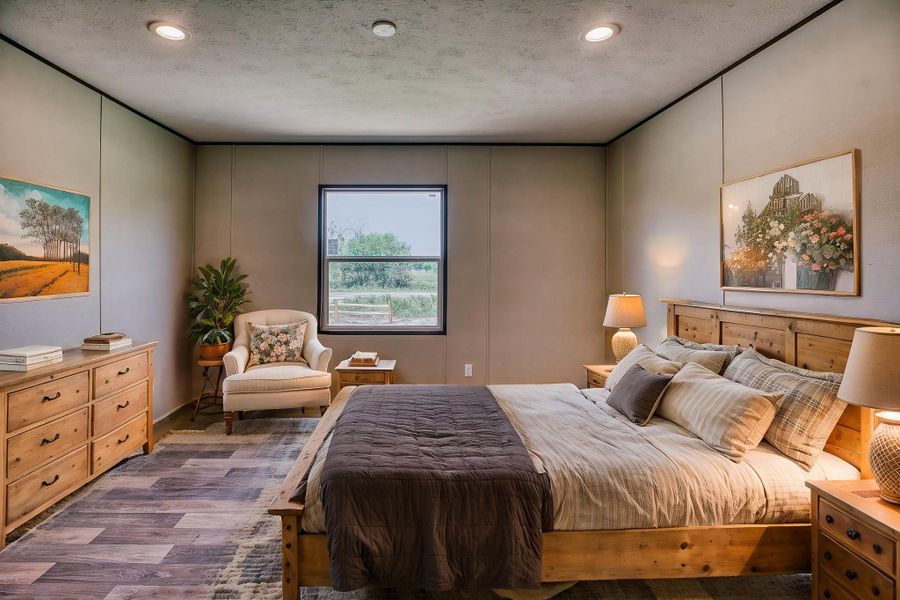 Staged master bedroom Staged master bedroom