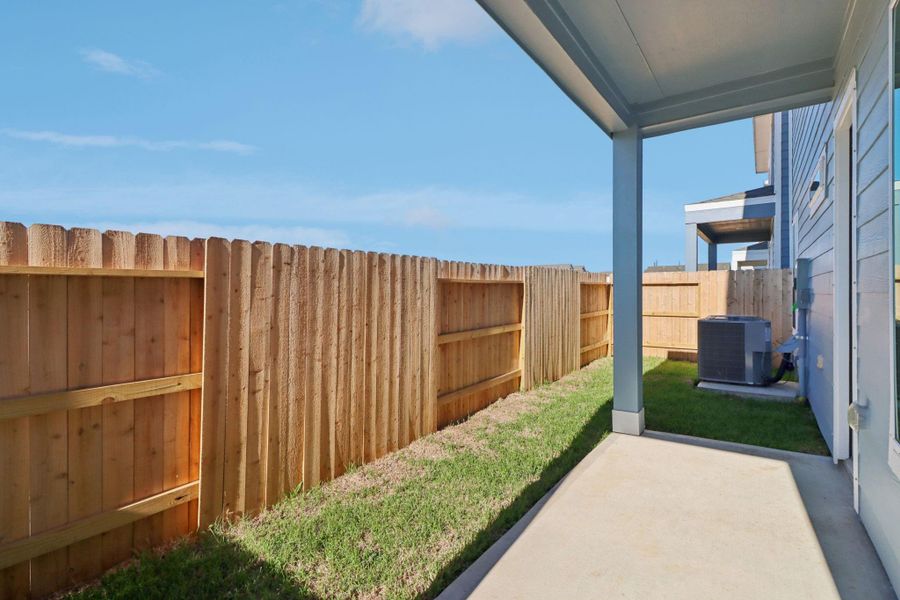 Exterior details and patio area of a home in Kemah Crossing - Luxe Series, Kemah (Image 4).