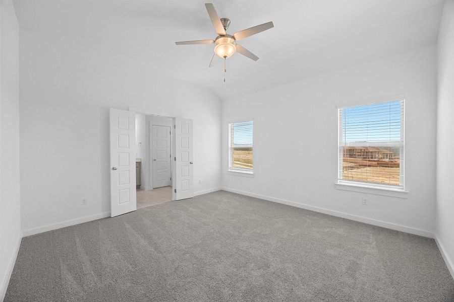 Primary Suite in the Pecan II home plan by Trophy Signature Homes – REPRESENTATIVE PHOTO Primary Suite in the Pecan II home plan by Trophy Signature Homes – REPRESENTATIVE PHOTO