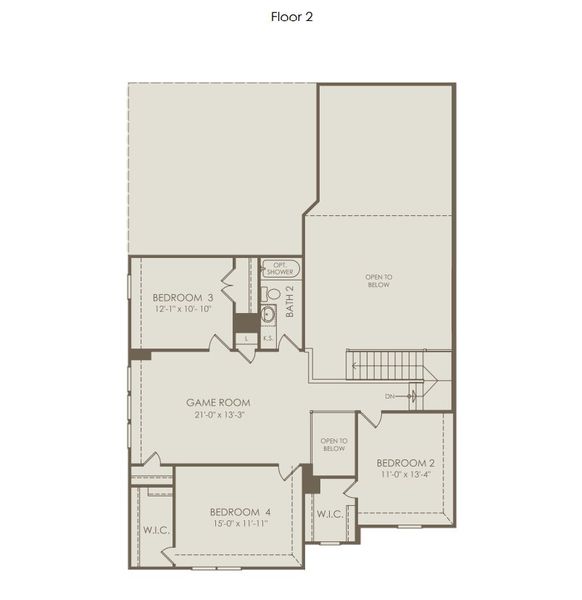 2D floor plan layout for the Rainier by Pulte Homes in Nopal Valley, San Antonio, TX (Image 3). 2D floor plan layout for the Rainier by Pulte Homes in Nopal Valley, San Antonio, TX (Image 3).