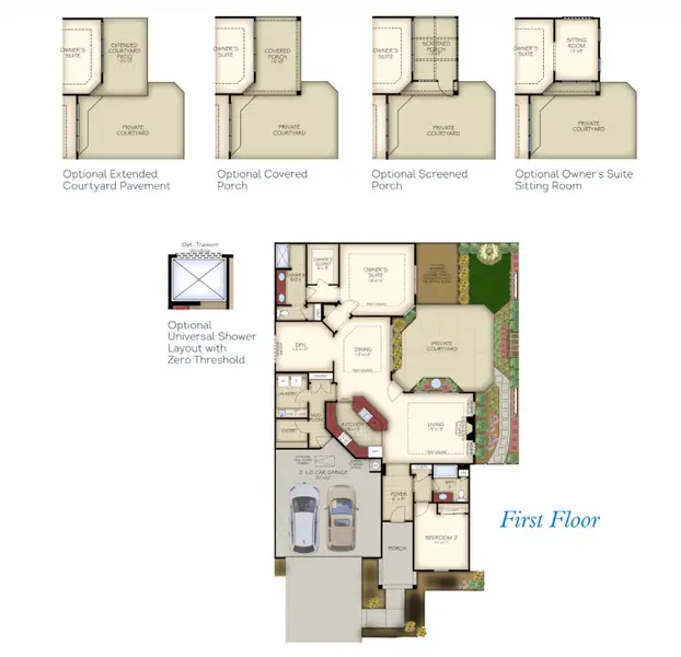 2D floor plan layout for the Portico by Epcon Communities in Courtyards by Carrell, Ocean Isle Beach, NC (Image 5). 2D floor plan layout for the Portico by Epcon Communities in Courtyards by Carrell, Ocean Isle Beach, NC (Image 5).