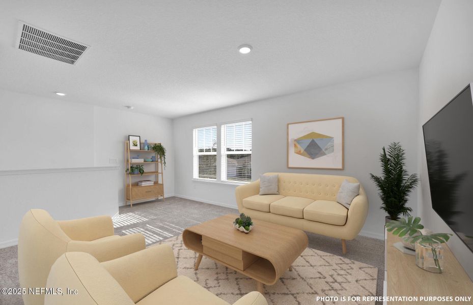 Furnished interior view inside a new home in Wells Landing, Jacksonville (Image 8). Furnished interior view inside a new home in Wells Landing, Jacksonville (Image 8).