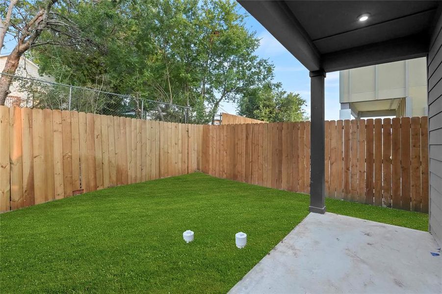 View of yard featuring a patio