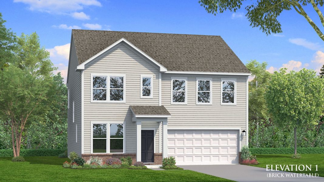 Representative exterior photo of a completed home built from the Pelham by DRB Homes in Weavers Pointe, Zebulon, NC (Image 13).