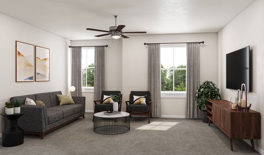 Furnished interior view inside a new home in Capitol Collection at Lariat, Liberty Hill (Image 20).