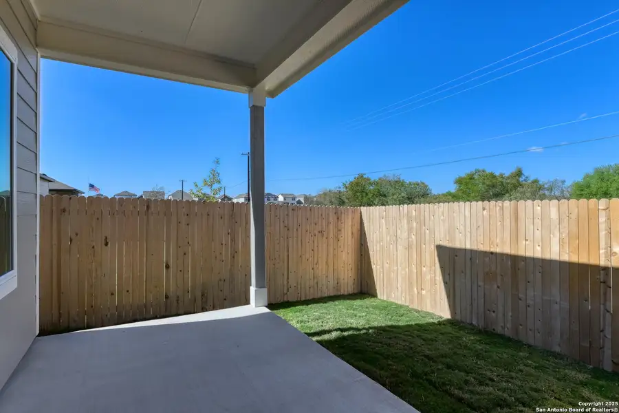 Exterior details and patio area of a home in Meadows at Hennersby Hollow 40's, San Antonio (Image 3). Exterior details and patio area of a home in Meadows at Hennersby Hollow 40's, San Antonio (Image 3).