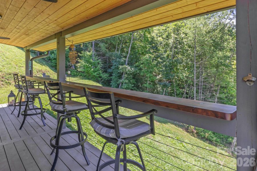 Covered Deck behind Garage