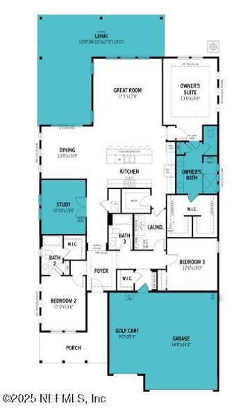 2D floor plan layout of this home in RiverTown - WaterSong, St. Johns, FL (Image 3).