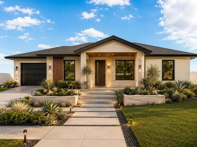 Front exterior of a new home in , Ocala, FL, highlighting curb appeal (Image 20). Front exterior of a new home in , Ocala, FL, highlighting curb appeal (Image 20).