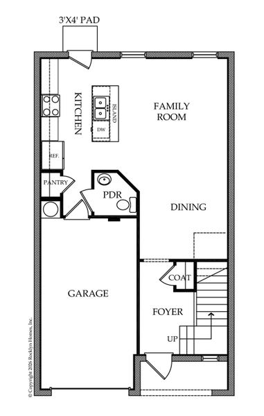 2D floor plan layout for the Royal by Rocklyn Homes in Buckingham Village, Lehigh Acres, FL (Image 3).