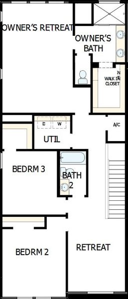 2D floor plan layout of this home in North River Ranch – Townhomes, Parrish, FL (Image 6).