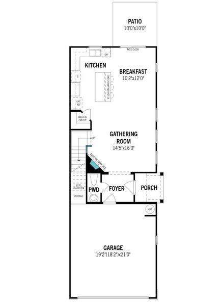 2D floor plan layout of this home in Bailey Run, Charlotte, NC (Image 3).