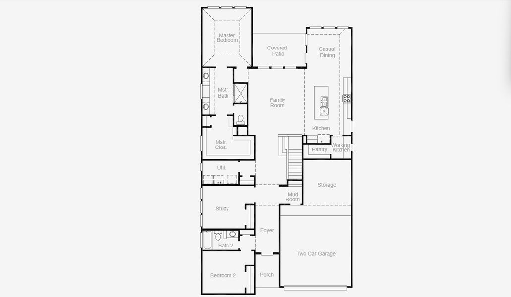 2D floor plan layout for the Delta by Coventry Homes in Parkside on the River 50', Georgetown, TX (Image 26).