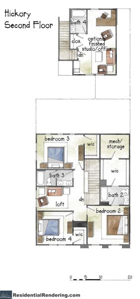 2D floor plan layout of this home in , Davidson, NC (Image 3). 2D floor plan layout of this home in , Davidson, NC (Image 3).