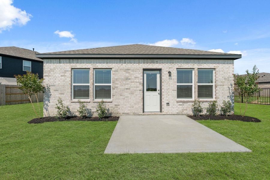 Front exterior of a new home in River Ranch Trails, Dayton, TX, highlighting curb appeal (Image 18). Front exterior of a new home in River Ranch Trails, Dayton, TX, highlighting curb appeal (Image 18).