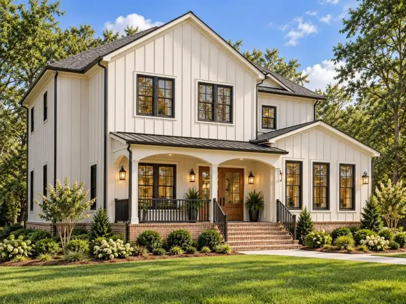 Front exterior of a new home in , Atlanta, GA, highlighting curb appeal (Image 1). Front exterior of a new home in , Atlanta, GA, highlighting curb appeal (Image 1).