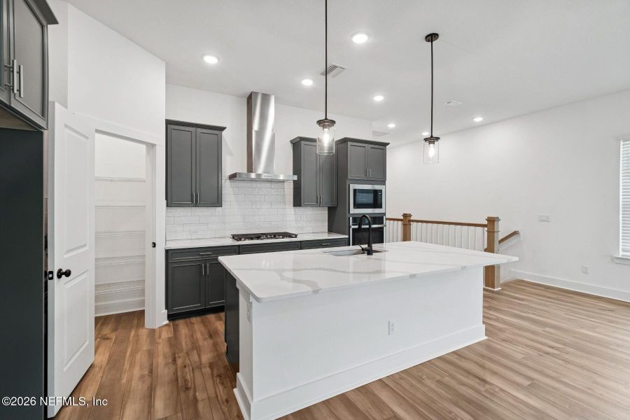 Furnished interior view inside a new home in Kettering at eTown - Paired Villas, Jacksonville (Image 4). Furnished interior view inside a new home in Kettering at eTown - Paired Villas, Jacksonville (Image 4).