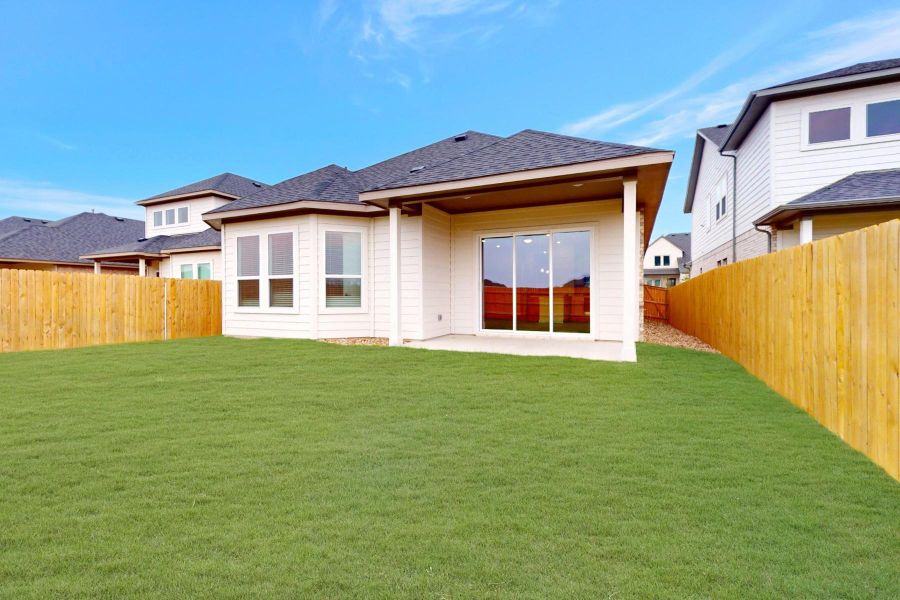 Exterior details and patio area of a home in Cedar Brook, Leander (Image 18). Exterior details and patio area of a home in Cedar Brook, Leander (Image 18).