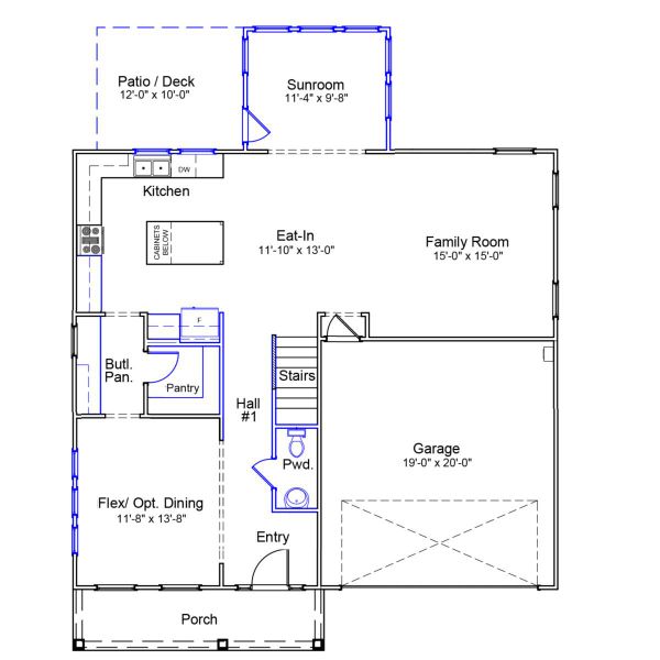2D floor plan layout of this home in Hanes Lake, Winston-Salem, NC (Image 3).