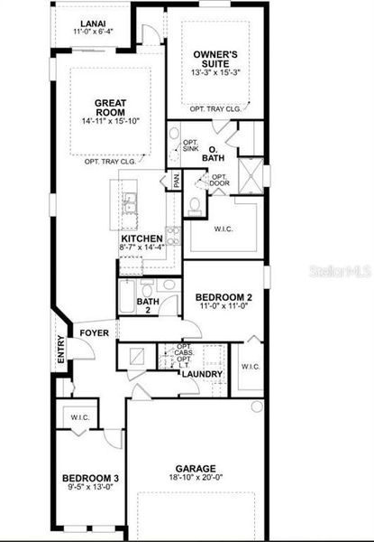 2D floor plan layout of this home in The Hammocks at West Port, Port Charlotte, FL (Image 2). 2D floor plan layout of this home in The Hammocks at West Port, Port Charlotte, FL (Image 2).