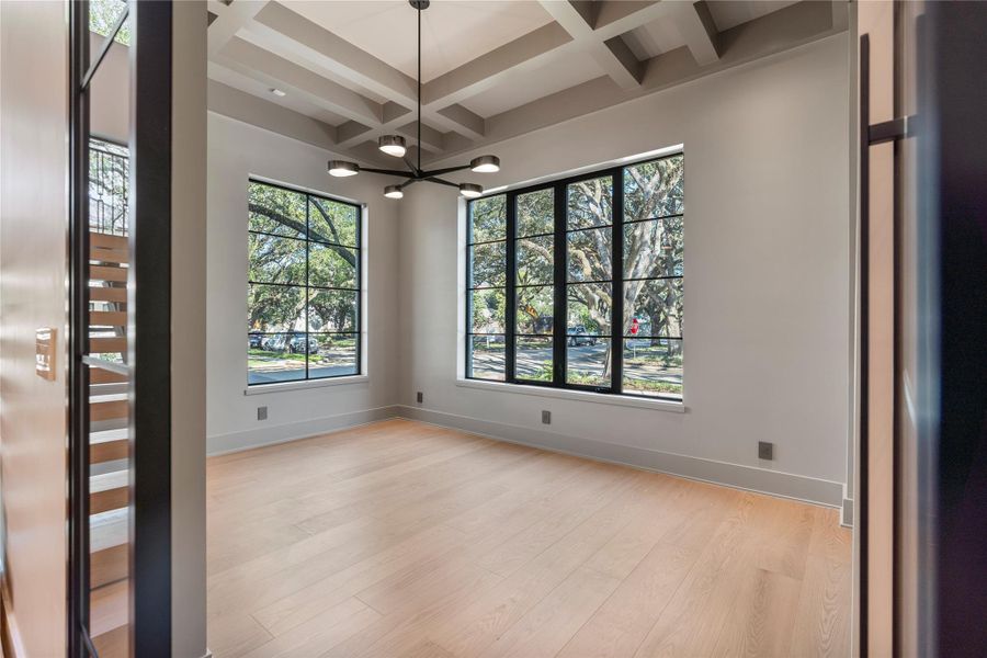 Perfect space to enjoy working in as your home office!   NOTE: This photo is a rendering of one of the builder’s prior homes and similarly used as an example for this home. Please contact the listing agent to tour this property and for more detailed information.