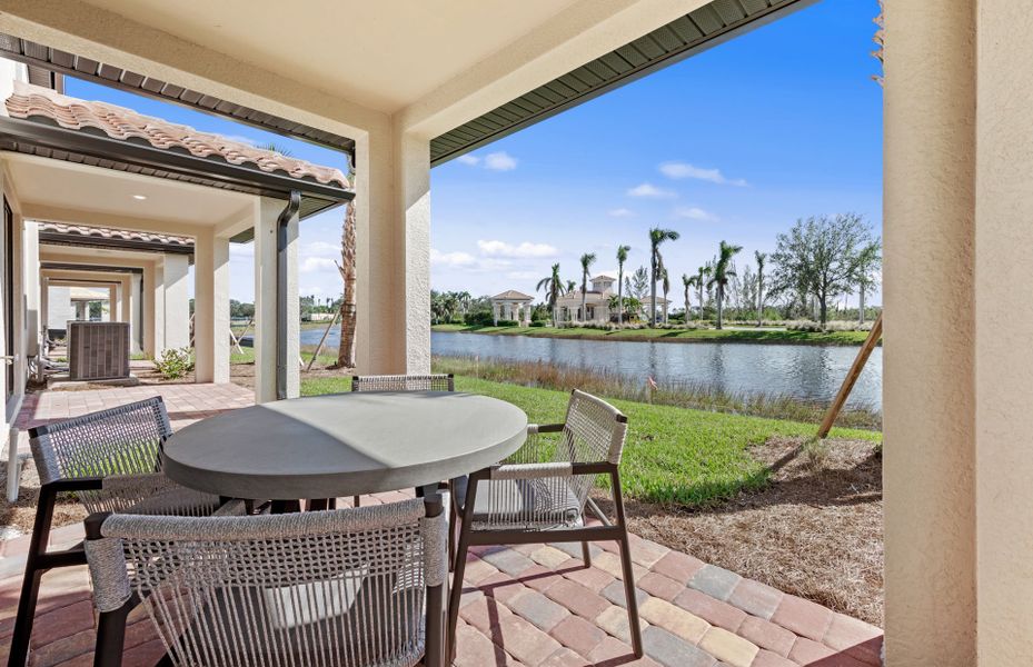Exterior details and patio area of a home in Sawgrass at Coral Lakes, Cape Coral (Image 3).
