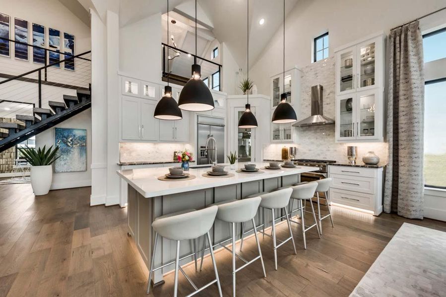 Furnished interior view inside a new home in Lakes at Legacy, Prosper (Image 9). Furnished interior view inside a new home in Lakes at Legacy, Prosper (Image 9).