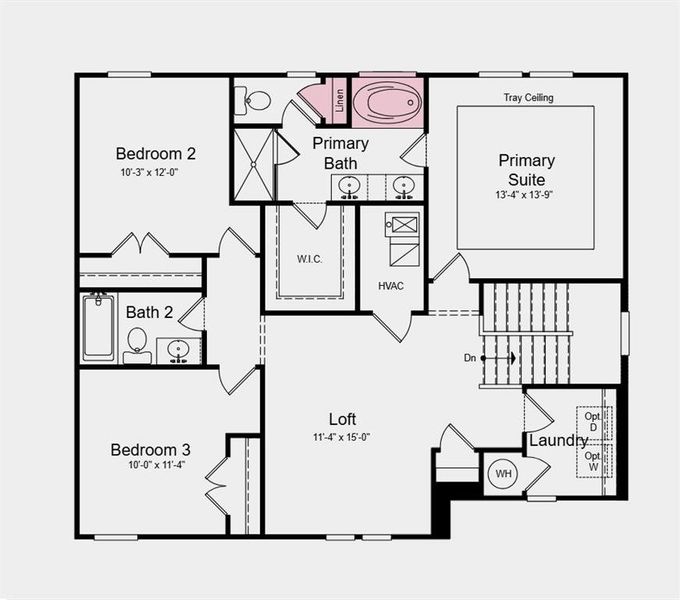 2D floor plan layout of this home in Windance Lake, Loganville, GA (Image 3).