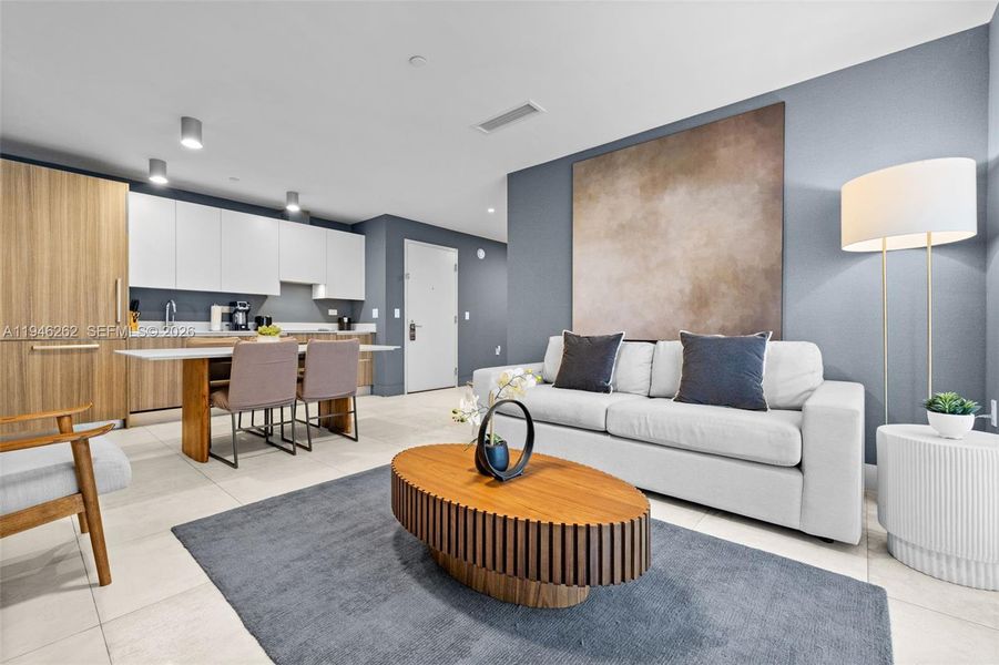 Furnished interior view inside a new home in , Miami (Image 37).