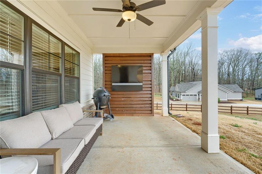 Exterior details and patio area of a home in Alcovy Station, Covington (Image 29).