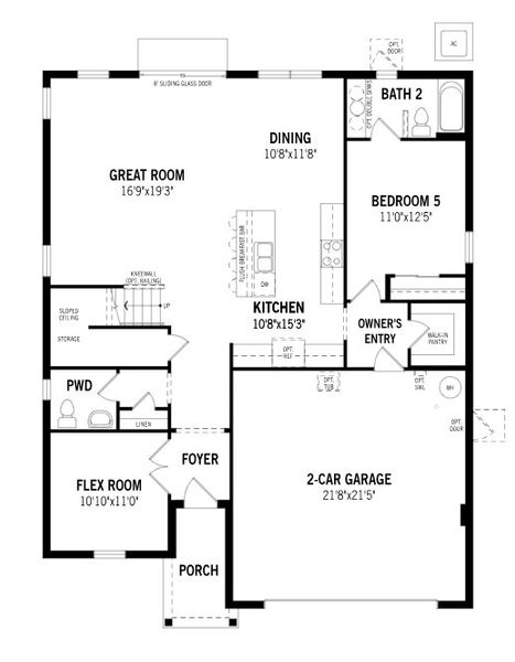 2D floor plan layout for the Voyageur by Mattamy Homes in Crosswind Ranch, Parrish, FL (Image 3).