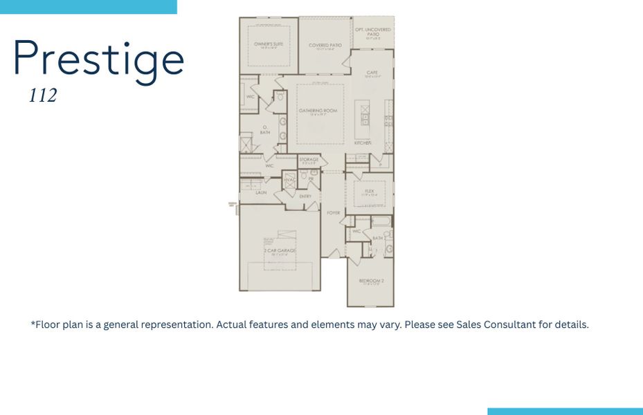 2D floor plan layout of this home in Del Webb Wilmington at Mallory Creek, Leland, NC (Image 4).