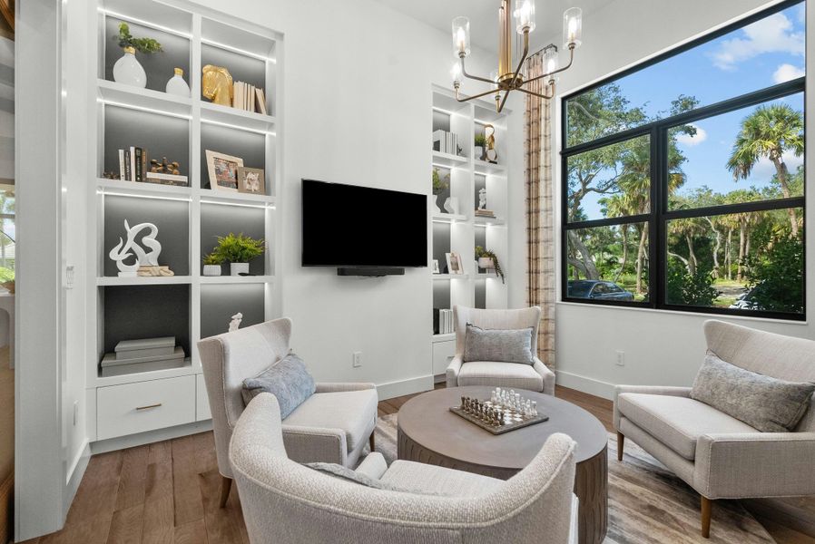 2D floor plan layout for the Indigo Grande 4 by GHO Homes in Seaglass, Vero Beach, FL (Image 84).