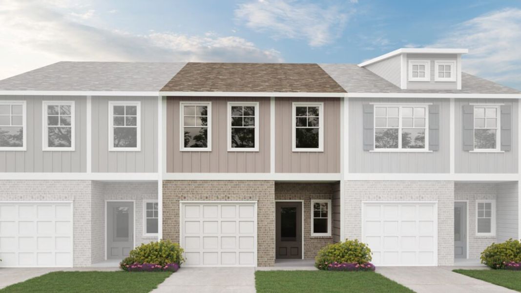 Representative exterior photo of a completed home built from the The Chandler II by Direct Residential Communities in Vickers Point - Townhomes, Fairburn, GA (Image 7).