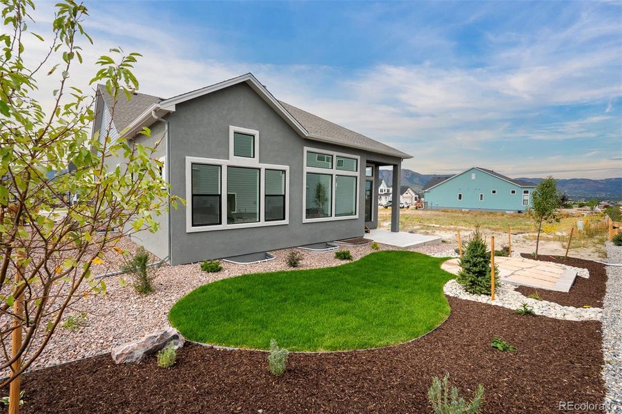 Exterior details and patio area of a home in Cloverleaf – Mountainview Collection, Monument (Image 2).