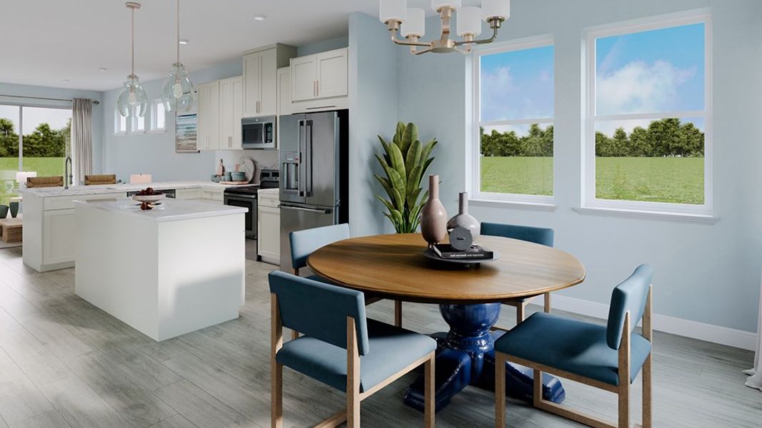 Representative furnished interior of a home built from the Barca - Exterior by Taylor Morrison in Esplanade at Kingston Condos, Estero (Image 5).