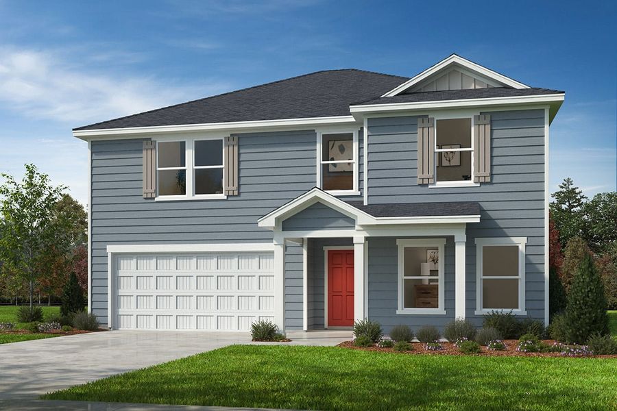 Representative exterior photo of a completed home built from the Plan 2539 by KB Home in Utley Farms, New Hill, NC (Image 7).