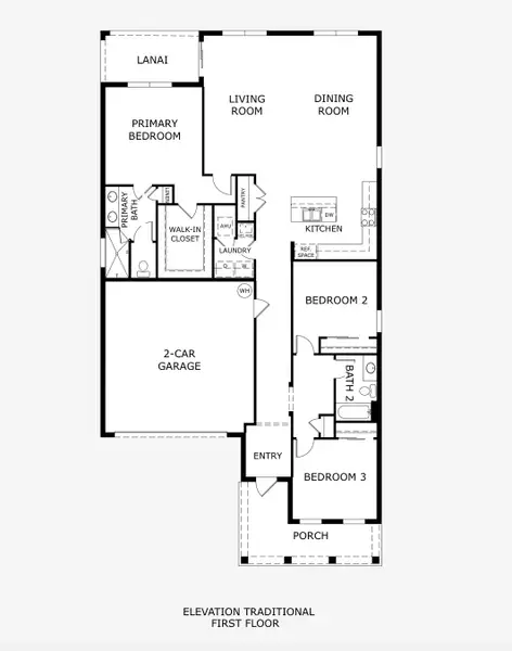 2D floor plan layout for the Myrtle by Landsea Homes in Oakview, Apopka, FL (Image 4).