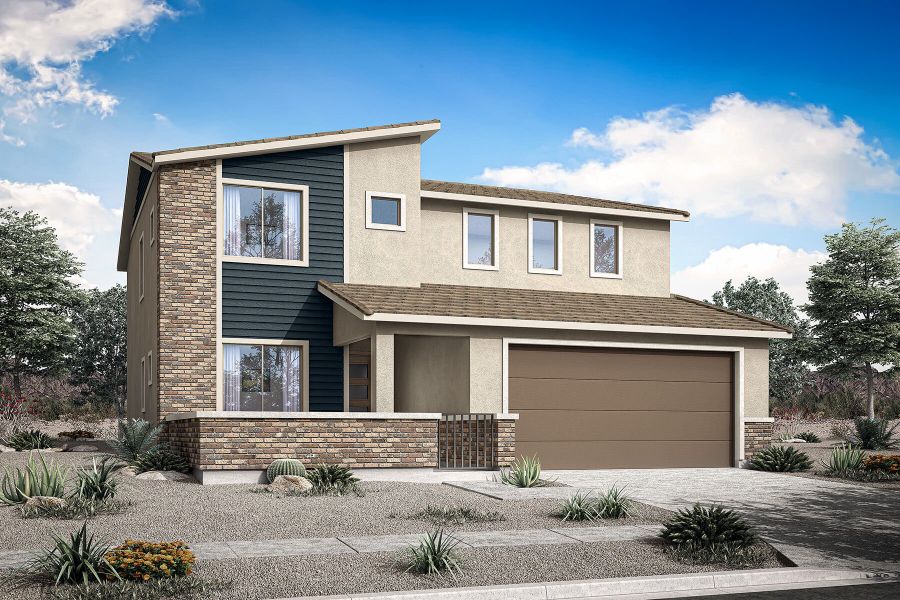 Representative exterior photo of a completed home built from the Sienna by Mattamy Homes in Empire Pointe, Queen Creek, AZ (Image 21). Representative exterior photo of a completed home built from the Sienna by Mattamy Homes in Empire Pointe, Queen Creek, AZ (Image 21).