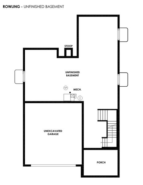 2D floor plan layout for the Rowling by Hartford Homes in Trailside, Timnath, CO (Image 7).
