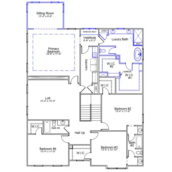 2D floor plan layout of this home in Bens Crossing, Woodruff, SC (Image 4).