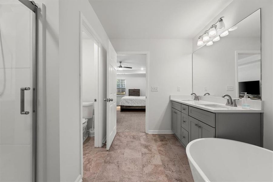 Furnished interior view inside a new home in , Hampton (Image 29).