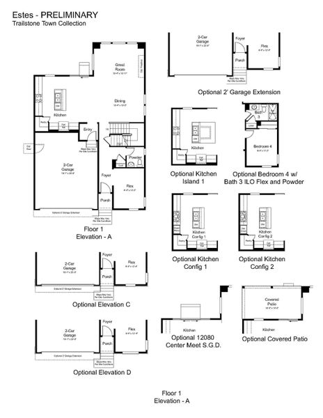 2D floor plan layout of this home in Trailstone Town Collection, Arvada, CO (Image 3).