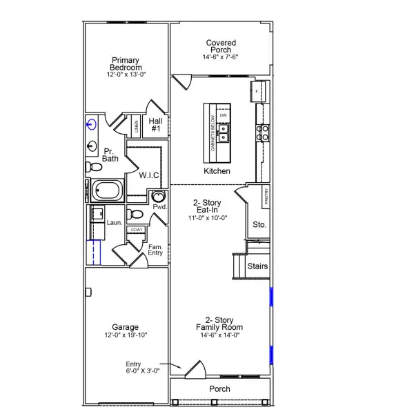 2D floor plan layout of this home in Grand Park, Leland, NC (Image 3).