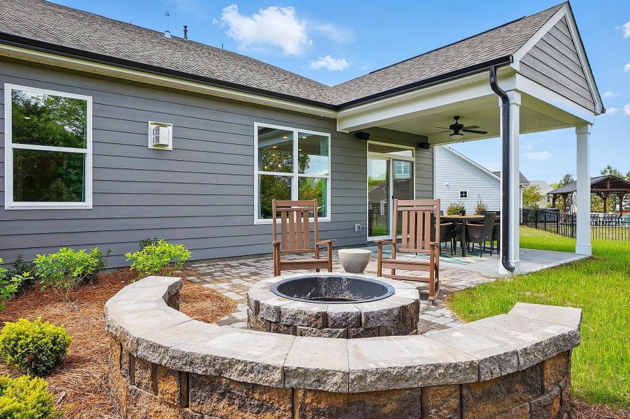 Exterior details and patio area of a home in Heritage - 55+ Community, Indian Trail (Image 3).