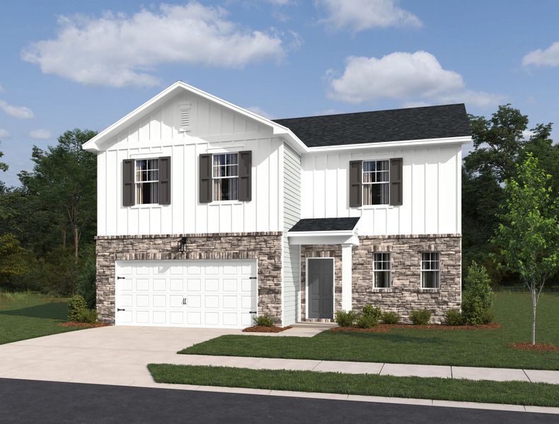 Representative exterior photo of a completed home built from the Brentley by Ashton Woods in Ascent at Arbor Ridge, La Vergne, TN (Image 2).
