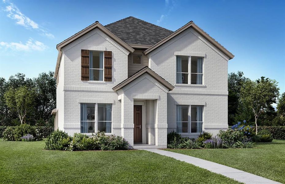Front exterior of a new home in , Rowlett, TX, highlighting curb appeal (Image 1). Front exterior of a new home in , Rowlett, TX, highlighting curb appeal (Image 1).