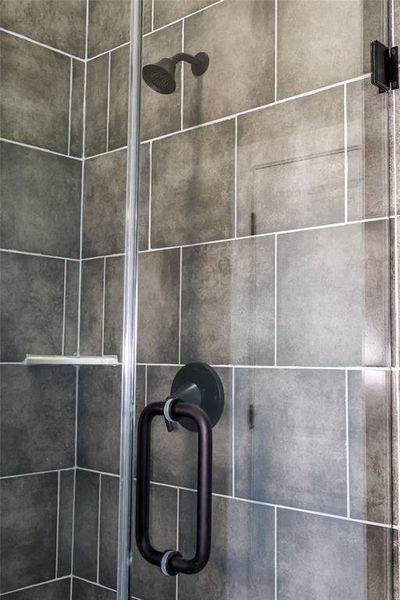 Bathroom view of a stall shower Bathroom view of a stall shower