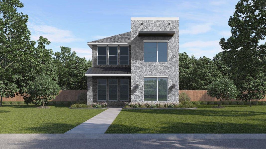 Representative exterior photo of a completed home built from the Filly by D.R. Horton in The Avenue, Allen, TX (Image 4).